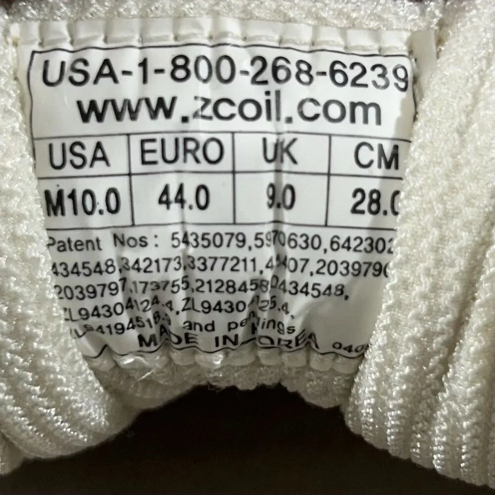 Z-Coil Freedom Classic Mens Sz 10 White Coil Spring Heel Therapeutic Shoes Used